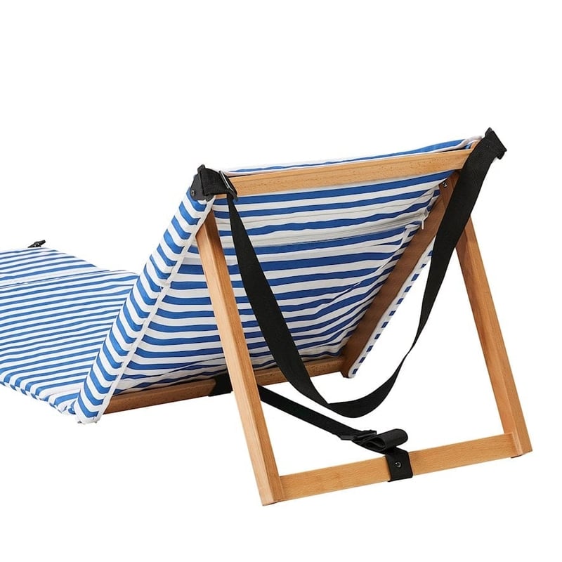 Beach Blue Stripe Fold Out Lounger