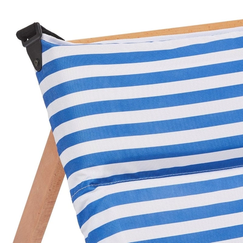 Beach Blue Stripe Fold Out Lounger