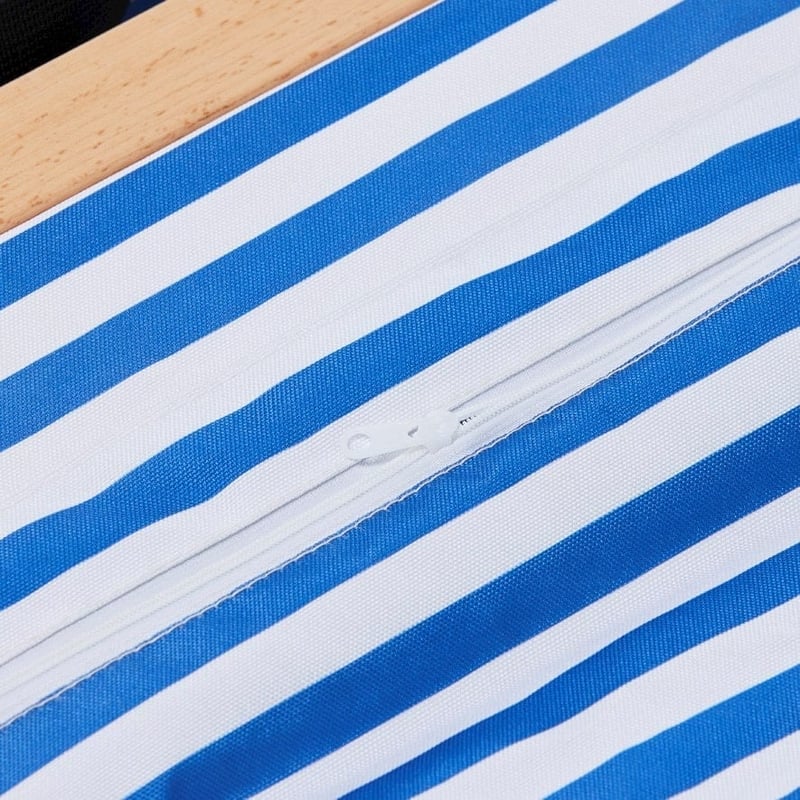 Beach Blue Stripe Fold Out Lounger