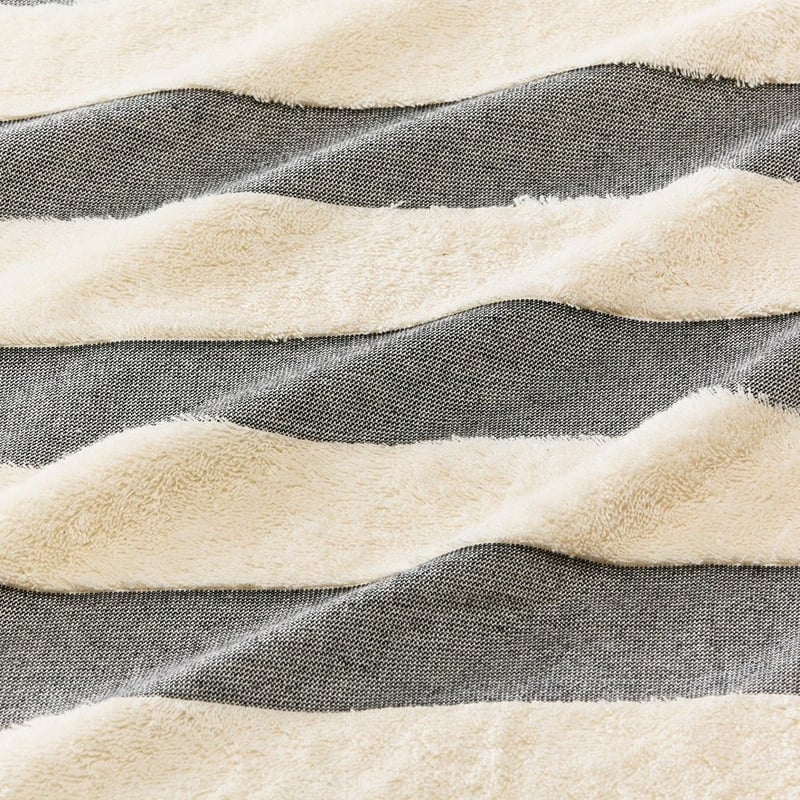 European Turkish Patara Black & Natural Beach Towel