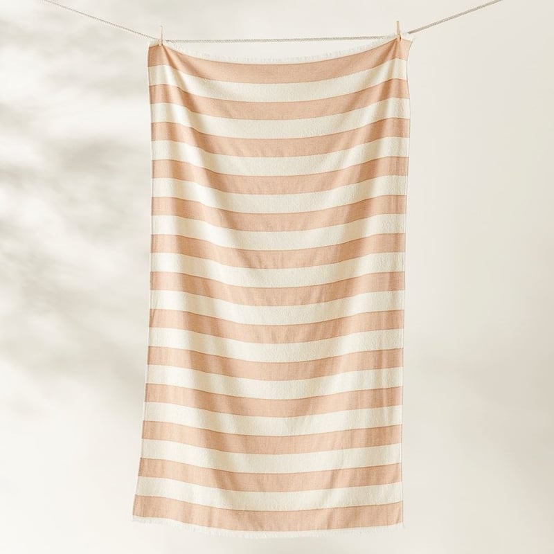 European Turkish Patara Toffee & Natural Beach Towel