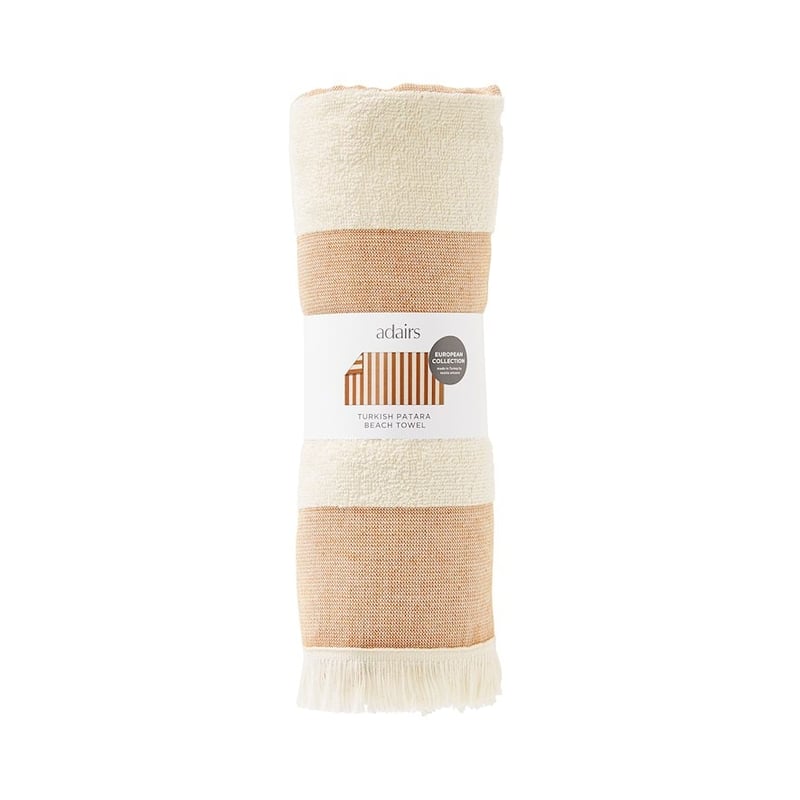 European Turkish Patara Toffee & Natural Beach Towel