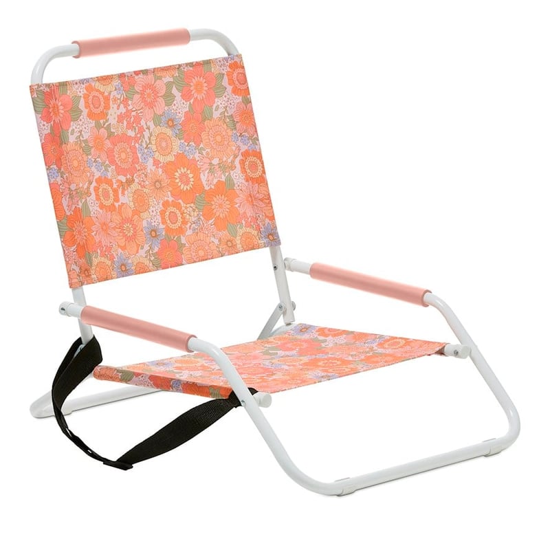 Retro Floral Pink Beach Chair