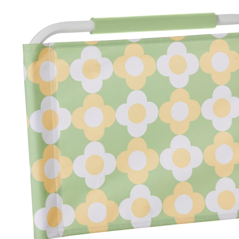 Retro Grid Daisy Green Beach Chair