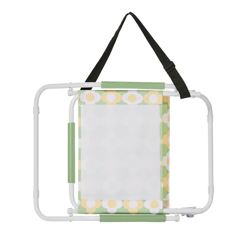 Retro Grid Daisy Green Beach Chair