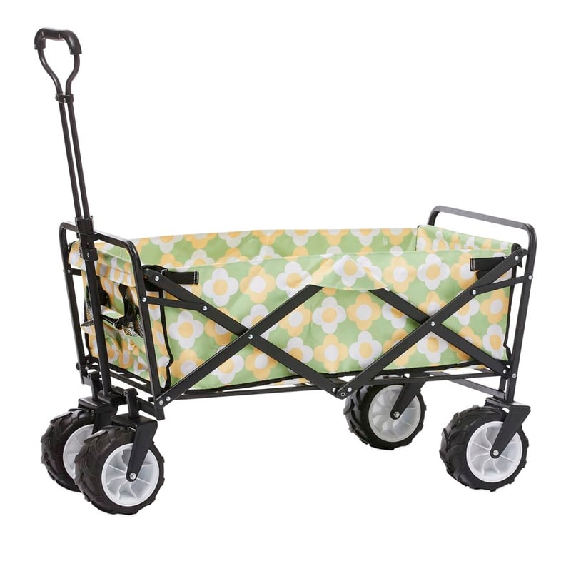 Retro Grid Daisy Green Beach Trolley