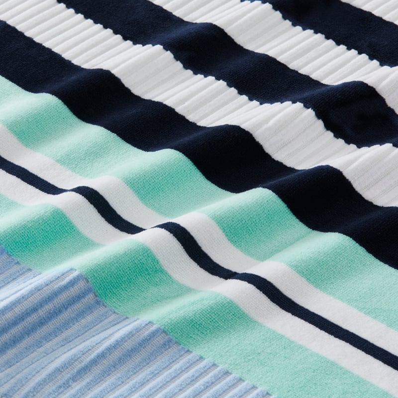 Velour Holiday Stripe Aqua Beach Towel