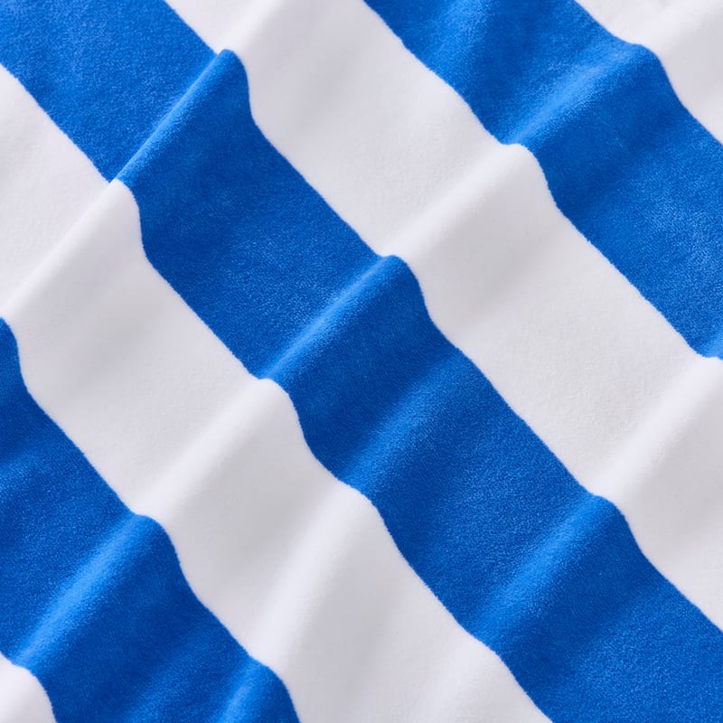Velour Pool Stripe Blue Beach Towel