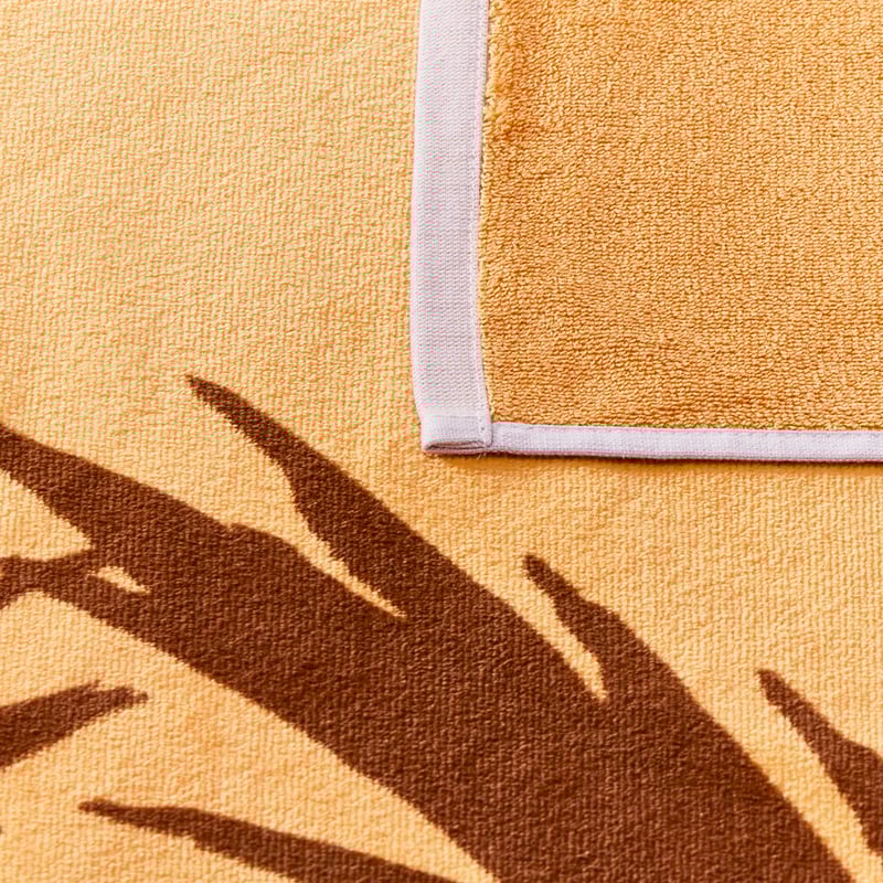 Velour Sunset Palm Coral Beach Towel