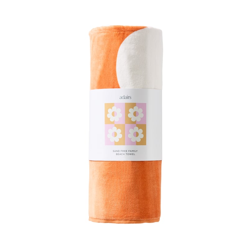 Sand Free Retro Square Daisy Pink Family Beach Towel