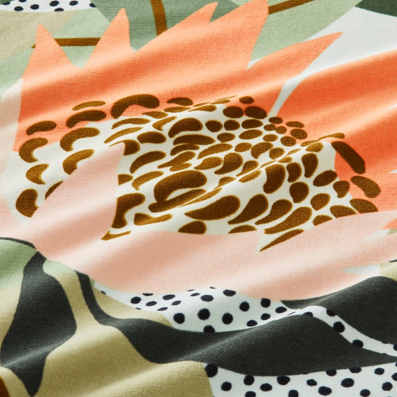 Sand Free Waratah Green Beach Towel