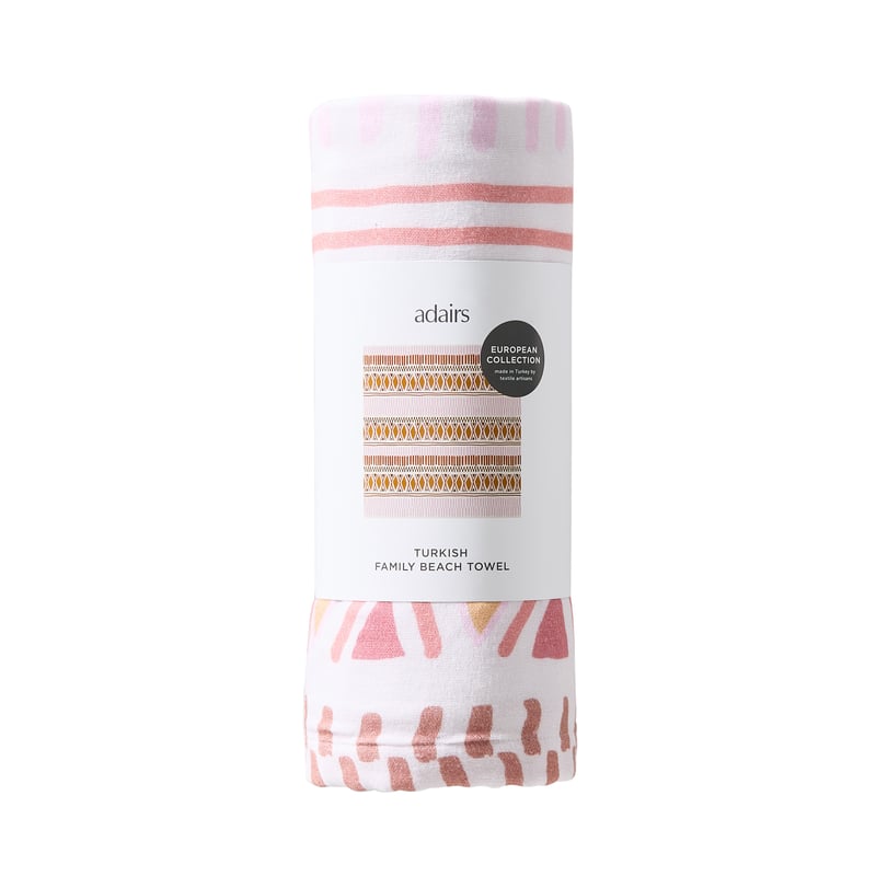 European Turkish Pink Aztec Family Beach Towel