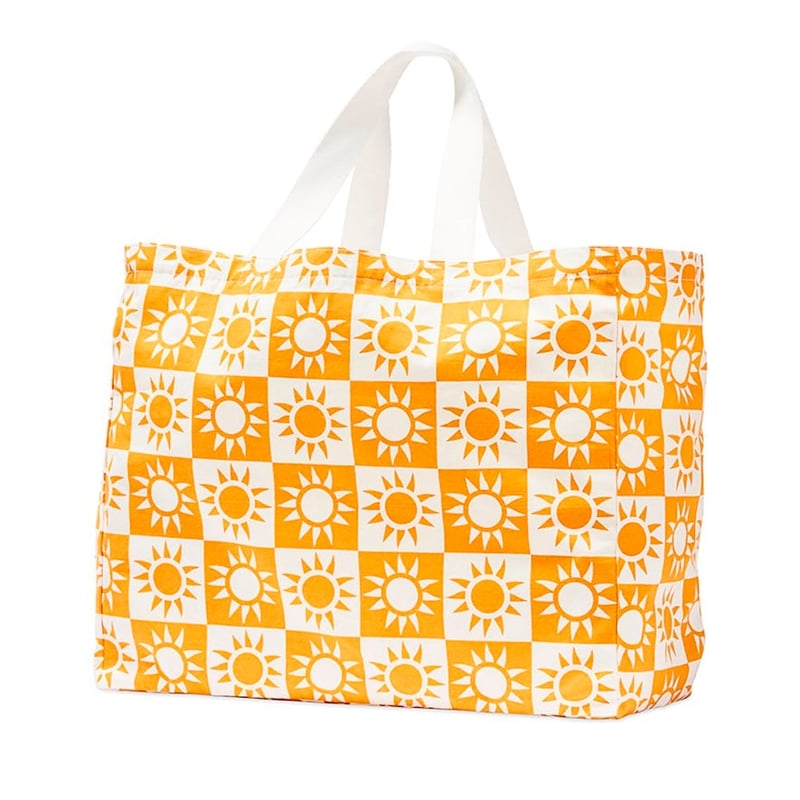 Sun Check Canvas Beach Bag