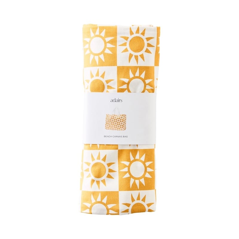 Sun Check Canvas Beach Bag