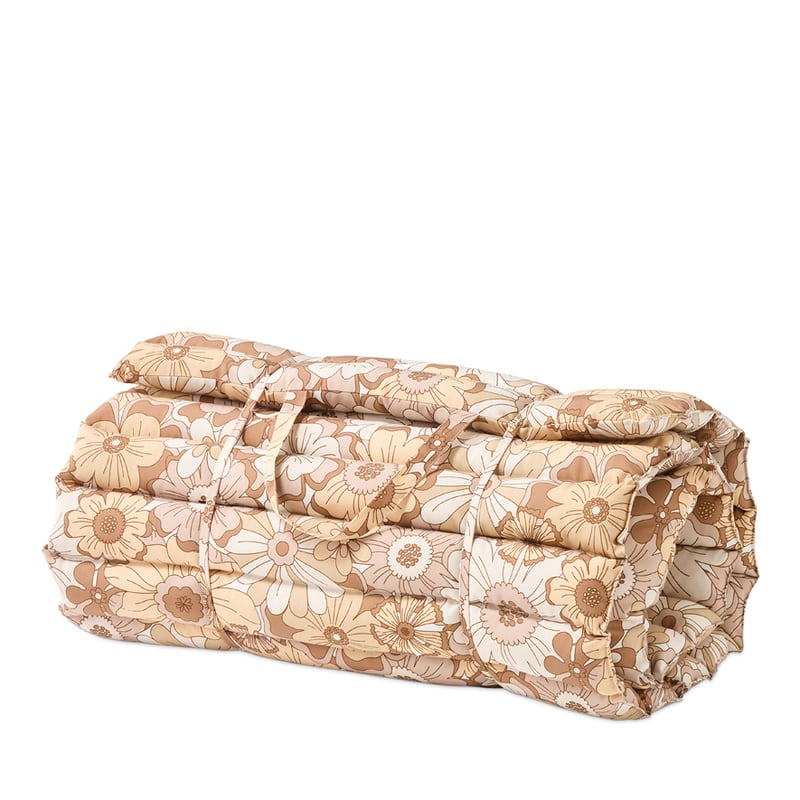 Beach Tan Retro Floral Padded Lounger