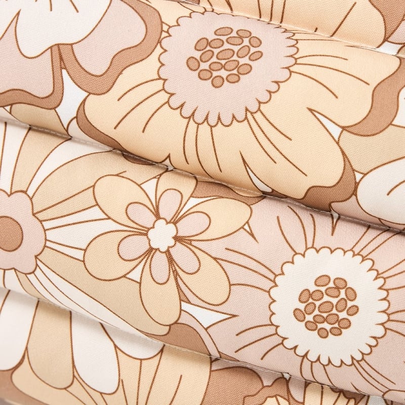 Beach Tan Retro Floral Padded Lounger