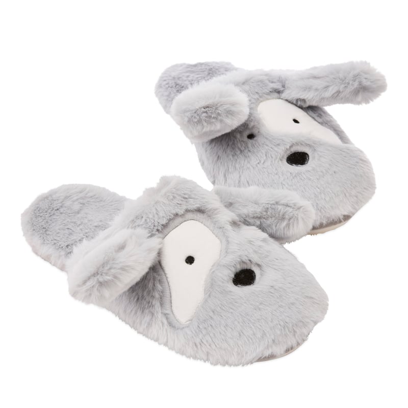 Novelty Soft Grey Dougie Dog Slipper