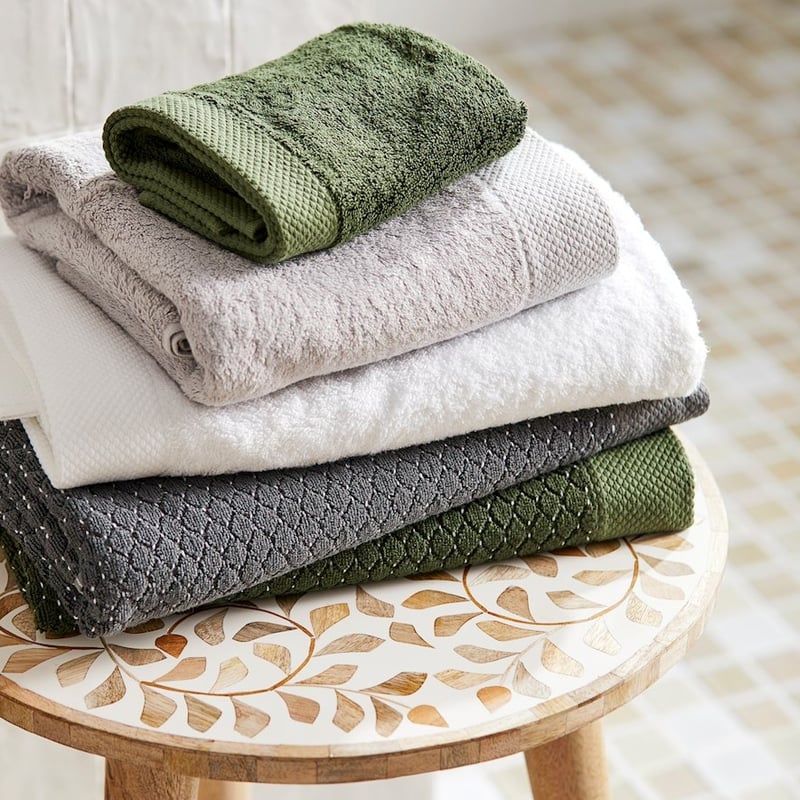 Navara Basil Textured Bamboo Cotton Towel Range