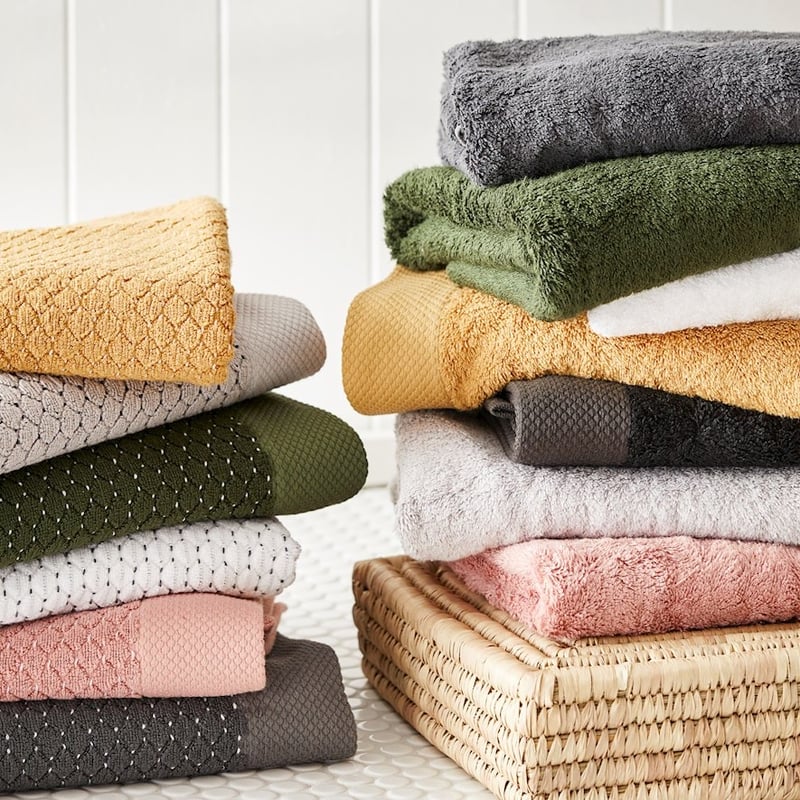 Navara Basil Textured Bamboo Cotton Towel Range