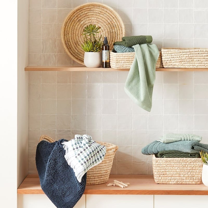 Navara Basil Textured Bamboo Cotton Towel Range