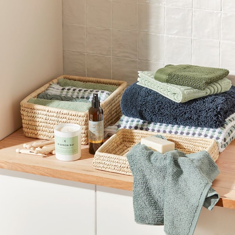 Navara Basil Textured Bamboo Cotton Towel Range