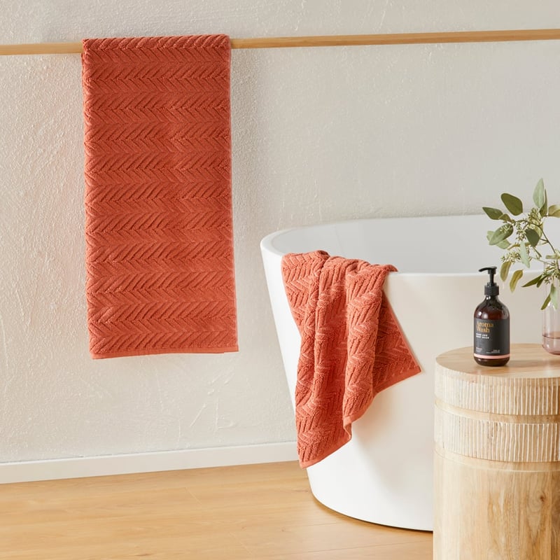 Mimosa Textured Cinnamon Marle Towel Range