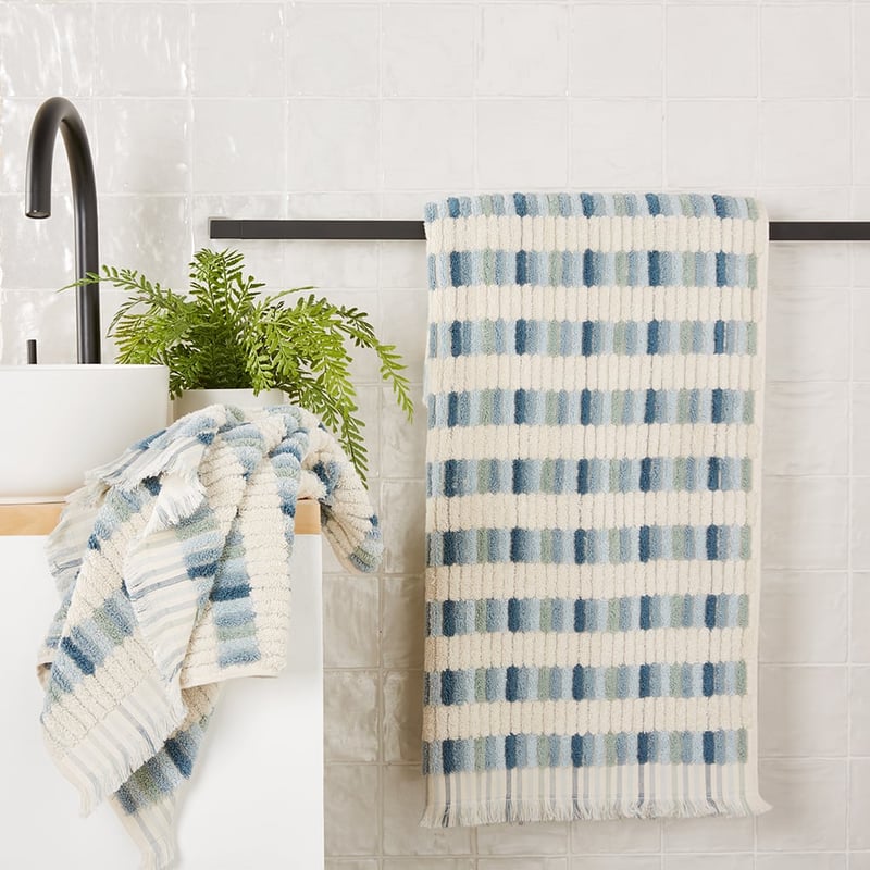 European Willow Sea Blue Multi Turkish Cotton Towel Range