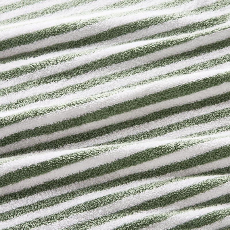 Capri Stripe Eucalyptus & White Towel Range