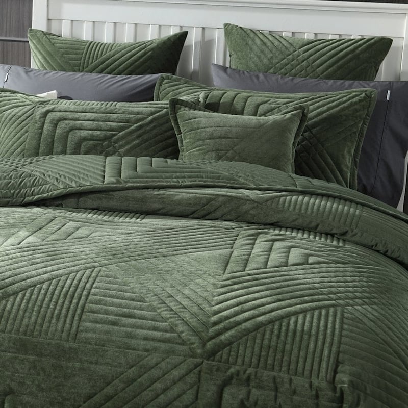 Samatra Olive Coverlet Set + Accessories