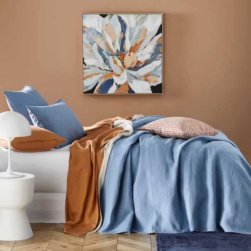 Prism Steel Blue Quilted Coverlet Separates