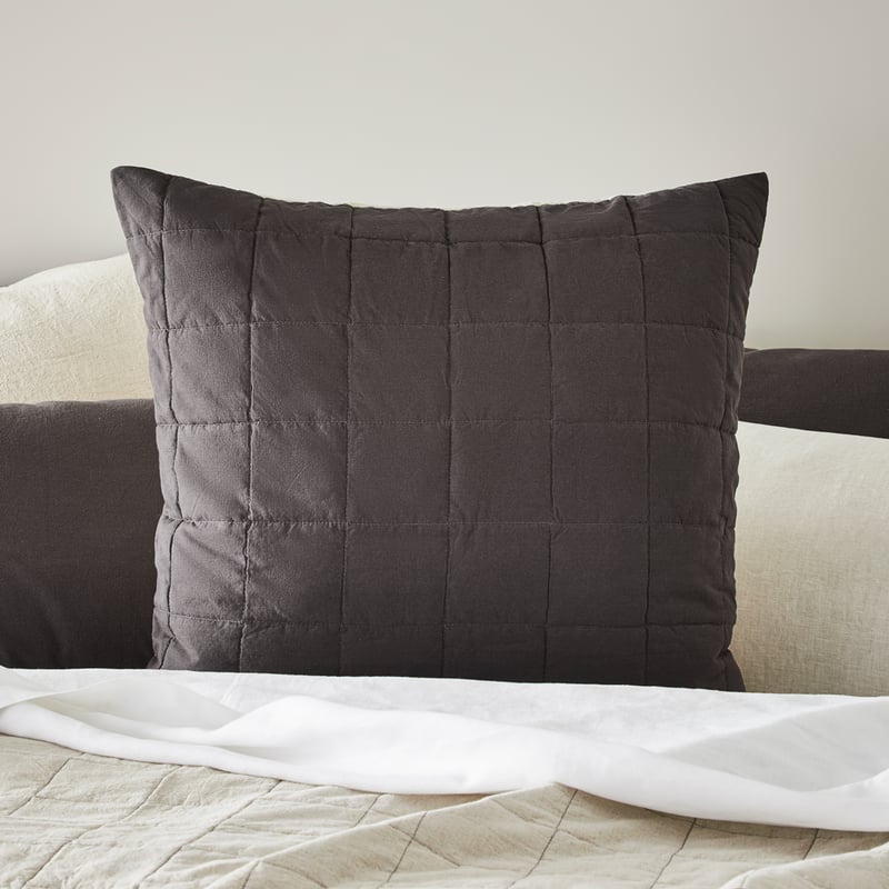 Olsen Natural & Coal Linen Cotton Coverlet