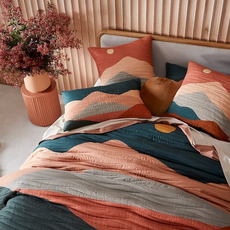 Maus Haus Dark Green Night Sky Quilted Coverlet Separates