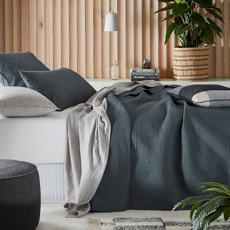 Prism Graphite Quilted Coverlet Separates