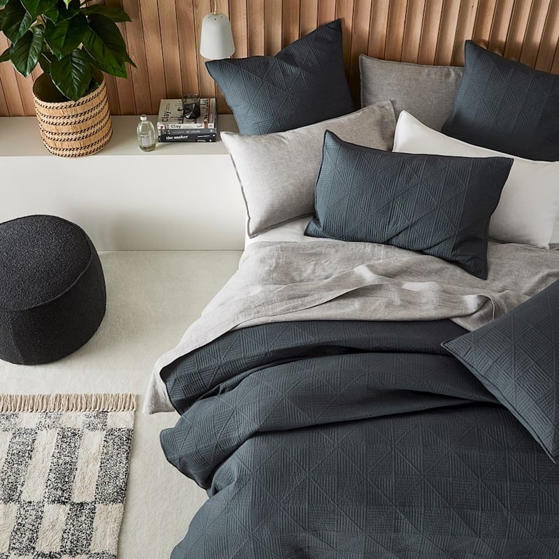 Prism Graphite Quilted Coverlet Separates