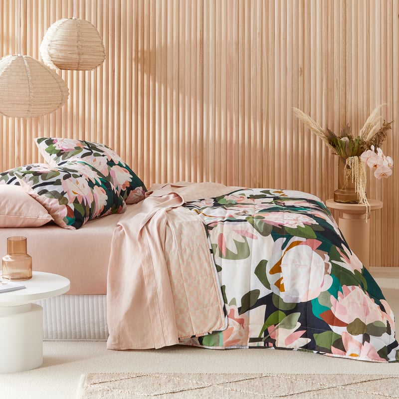 Kimmy Hogan Blush Balsam Green Quilted Pillowcases