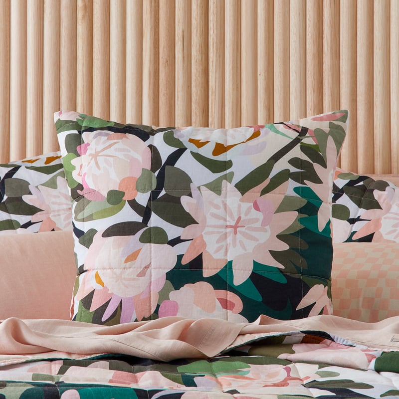 Kimmy Hogan Blush Balsam Green Quilted Pillowcases