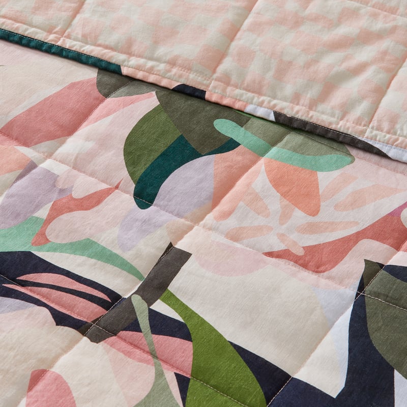 Kimmy Hogan Blush Balsam Green Quilted Coverlet Separates
