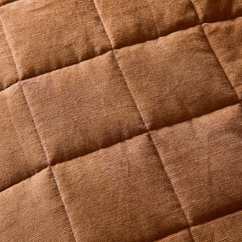 Tuberose Toffee Corduroy Quilted Coverlet Separates