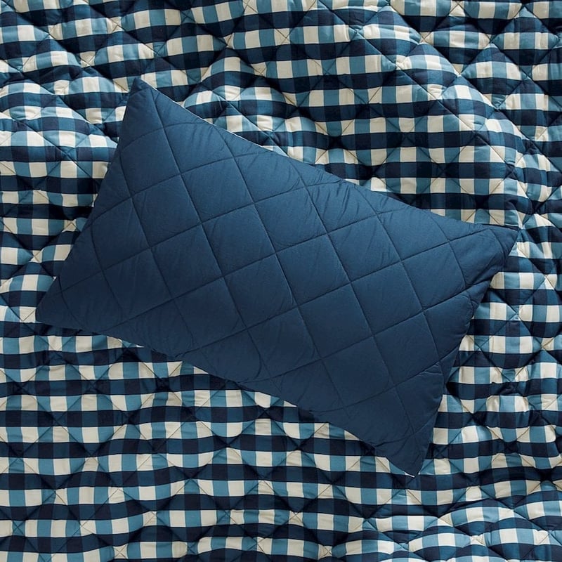 3-in-1 Campground Check Navy Glamping Bag