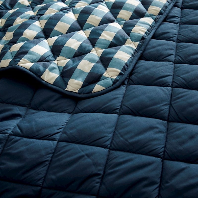 3-in-1 Campground Check Navy Glamping Bag