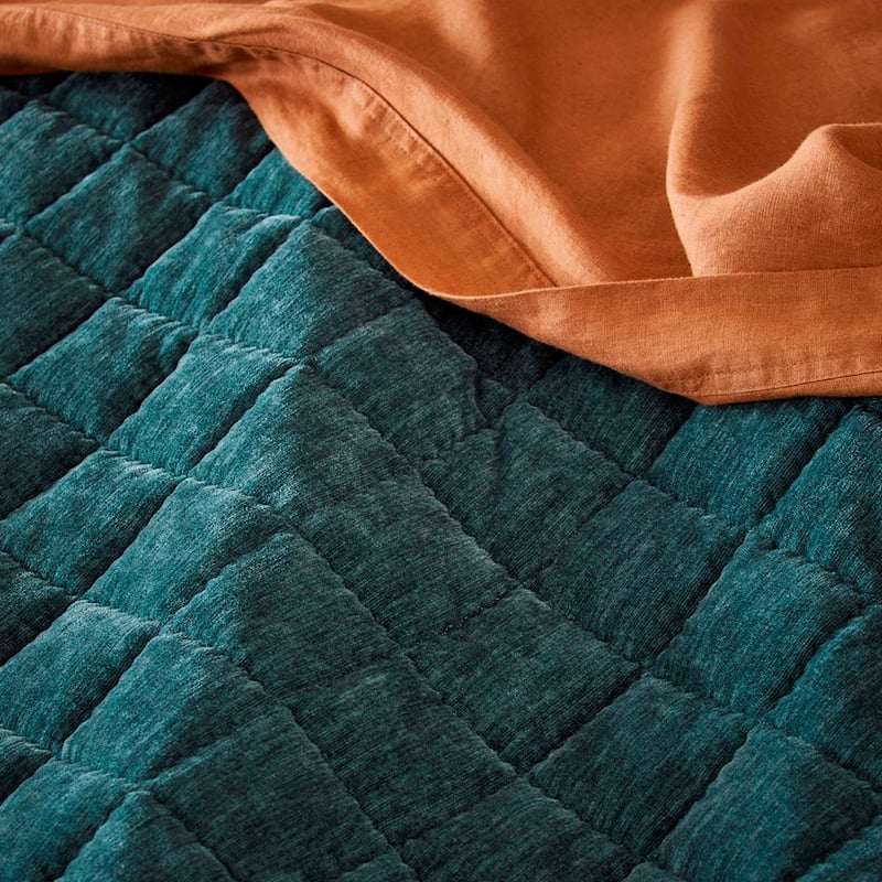 Dylan Ocean Velvet Quilted Coverlet Separates