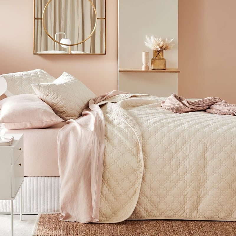 Arabella Natural Velvet Quilted Coverlet Separates