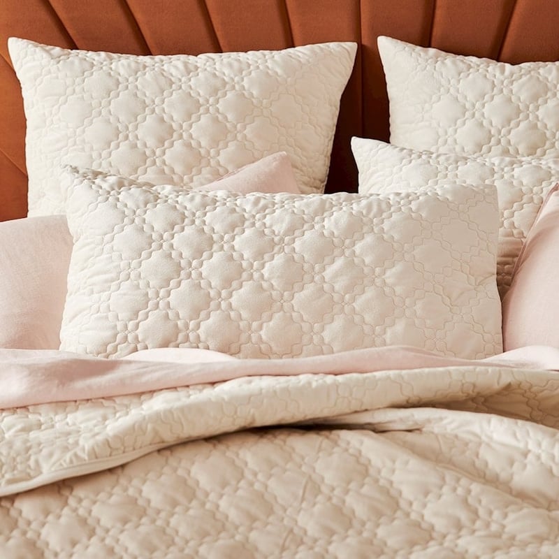 Arabella Natural Velvet Quilted Coverlet Separates