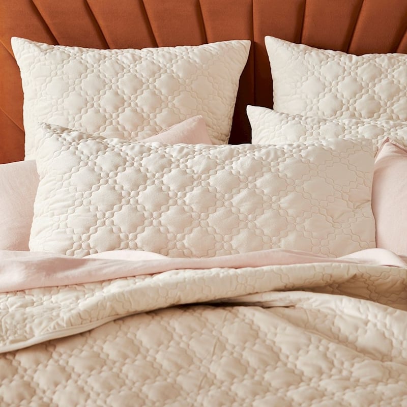 Arabella Natural Velvet Quilted Coverlet Separates
