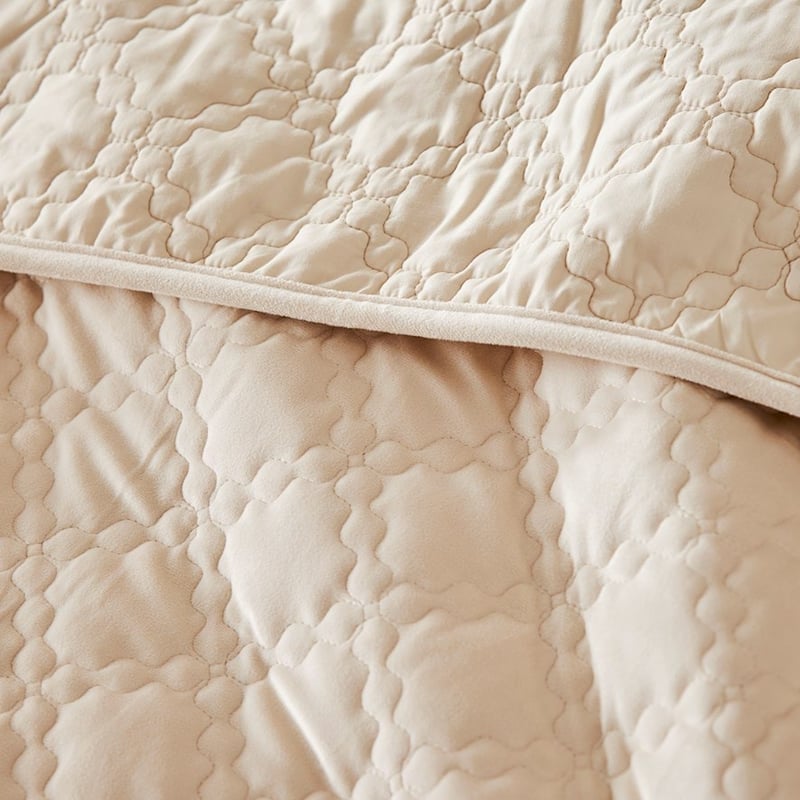 Arabella Natural Velvet Quilted Coverlet Separates