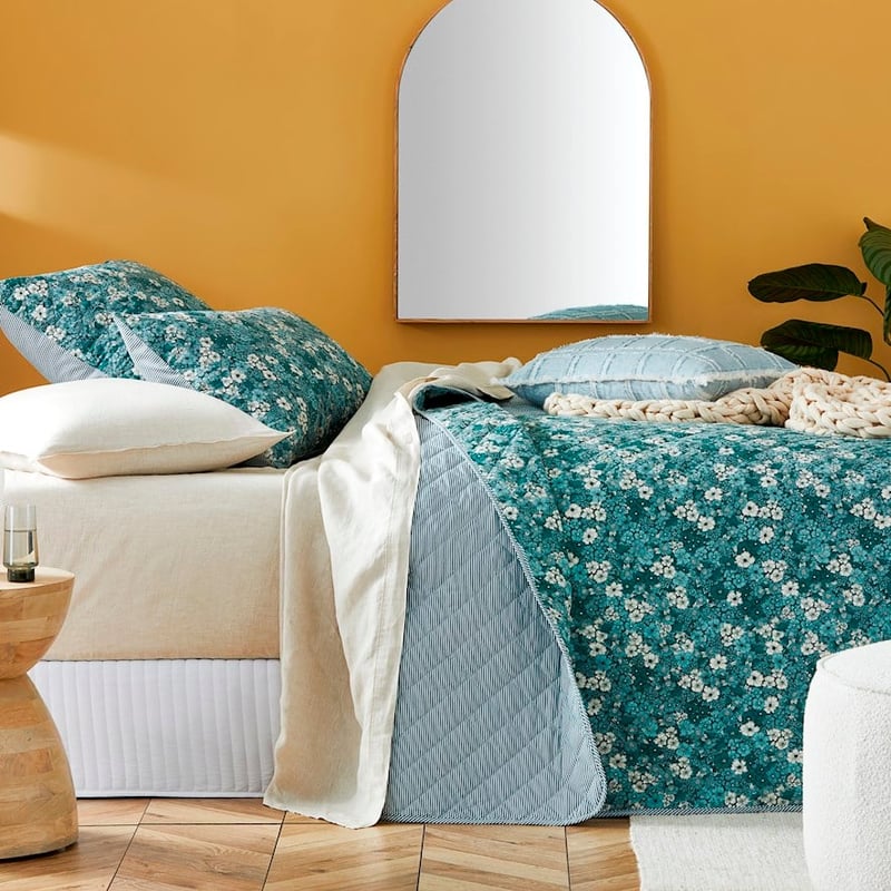 Cypress Bloom Green Quilted Coverlet Separates