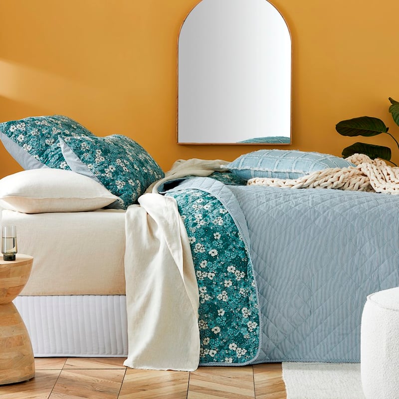 Cypress Bloom Green Quilted Coverlet Separates