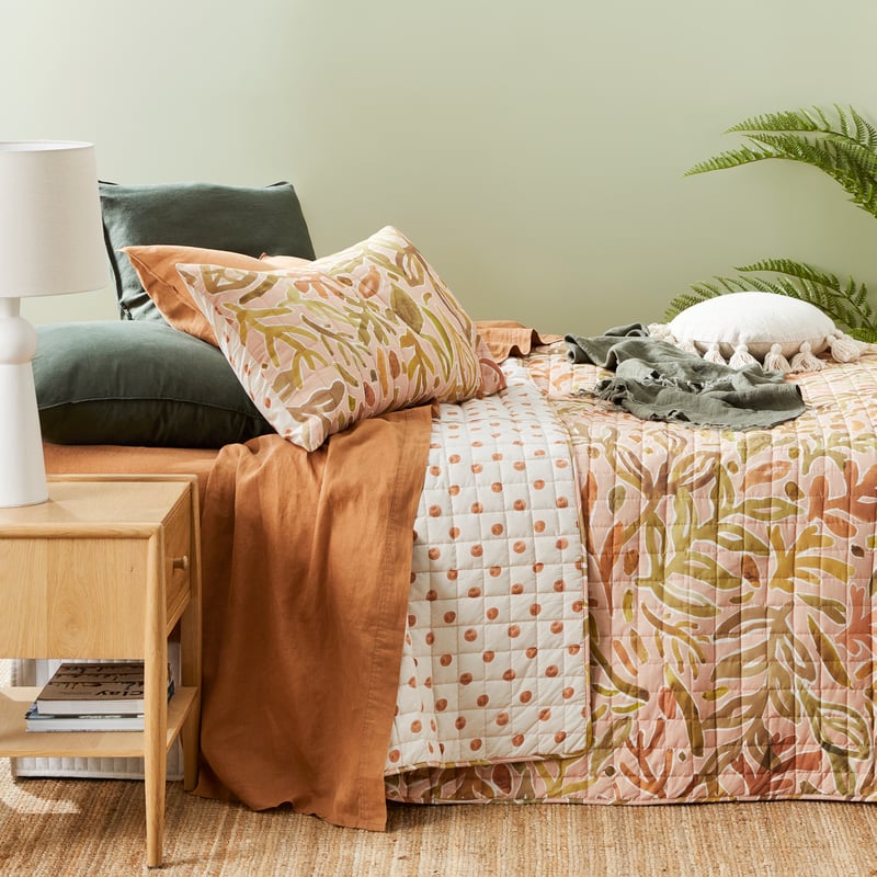 Retreat Dusty Pink Quilted Coverlet Separates