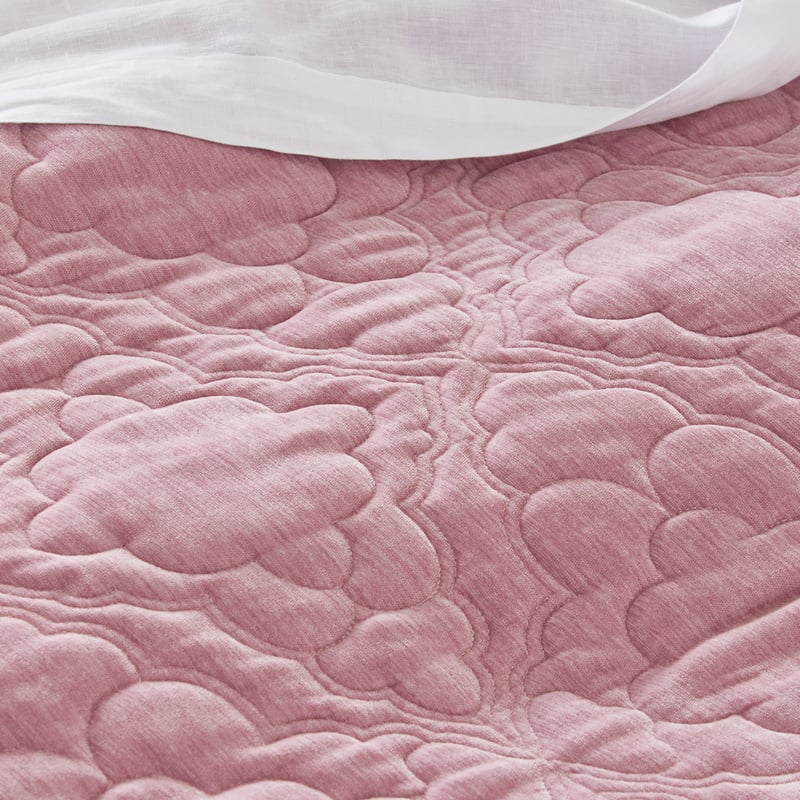 Brielle Velvet Pink Quilted Coverlet Separates