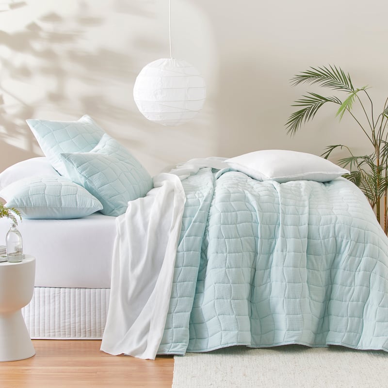 Layla Mint Quilted Coverlet Separates